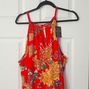 Red Floral Tiered flower dress
